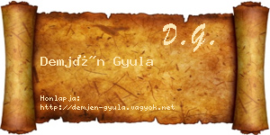 Demjén Gyula névjegykártya