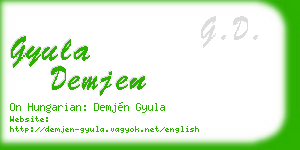 gyula demjen business card
